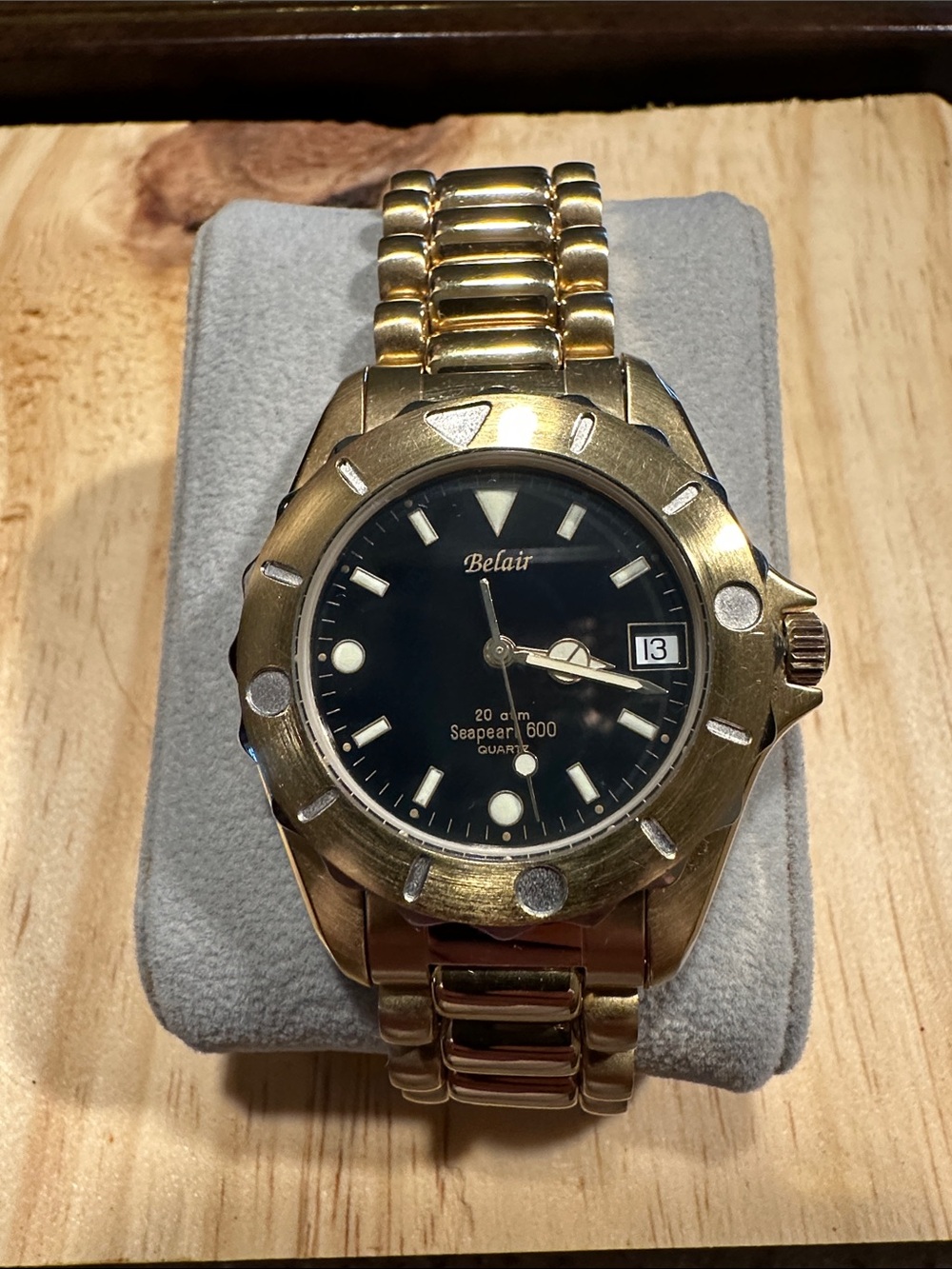 Blair Gold-Tone Men's Dive Watch with Black Dial